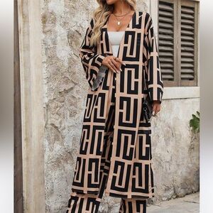 Stylish Black and Tan Geometric Women Top